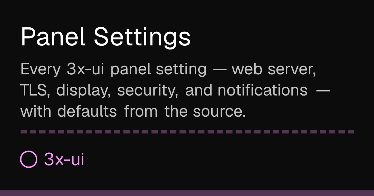 Panel Settings — 3x-ui