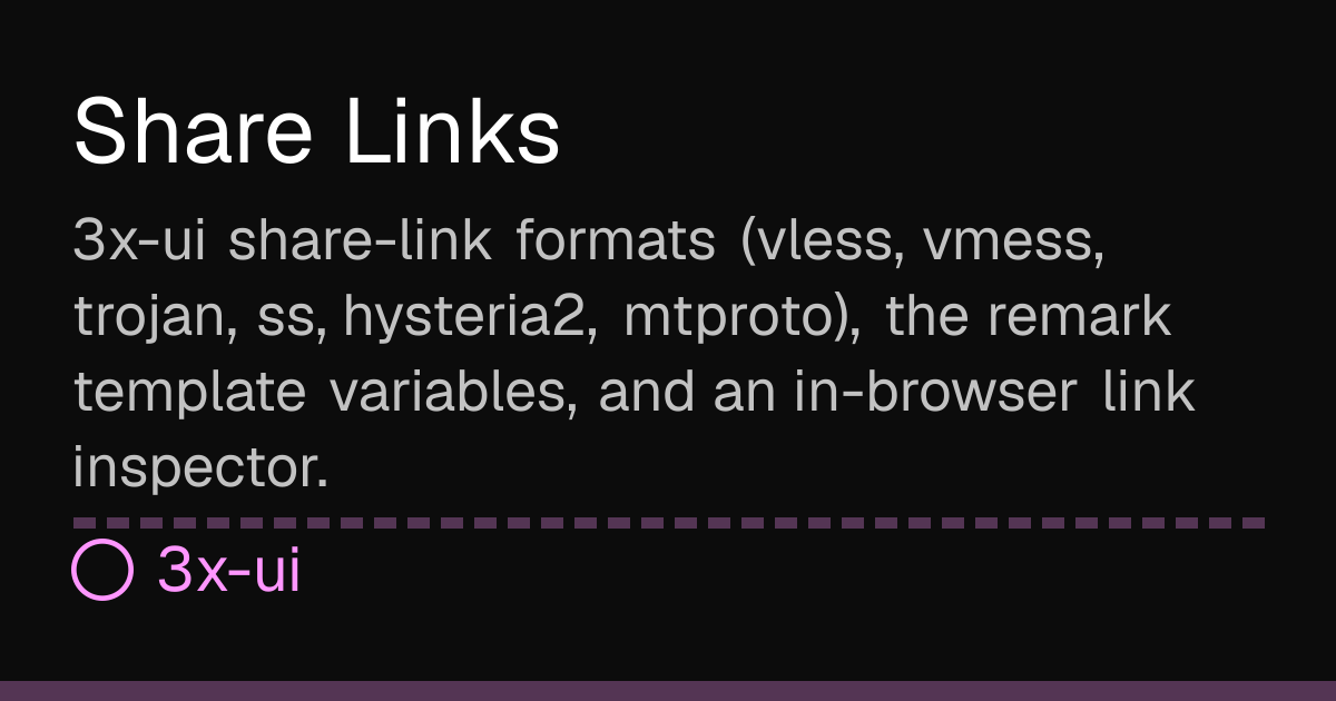 Share Links — 3x-ui